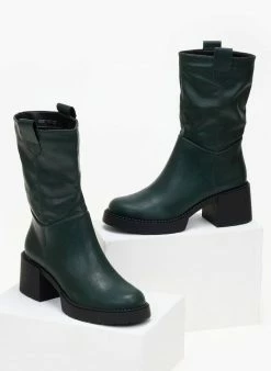 Best Pirce 💯 The Fashion Project Μποτάκια με χοντρό τακούνι - Κυπαρισσί 😉 -Μποτάκια Κατάστημα mpotakia me xontro takouni 106296 7ol6