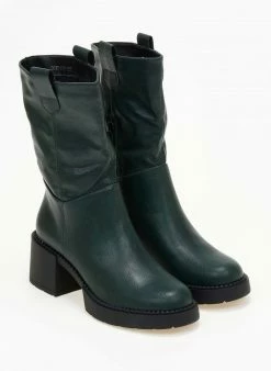 Best Pirce 💯 The Fashion Project Μποτάκια με χοντρό τακούνι - Κυπαρισσί 😉 -Μποτάκια Κατάστημα mpotakia me xontro takouni 106296 osfm