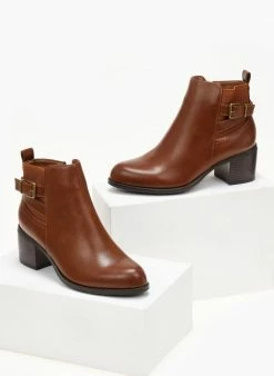 Εξοδος 😉 The Fashion Project Μποτάκια αστραγάλου με ζωνάκι χιαστί - Ταμπά 😍 -Μποτάκια Κατάστημα mpotakia me zwnaki xiasti 105897 8xz3