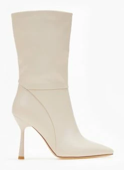 Best Pirce 🔔 The Fashion Project Μποτάκια μυτερά με φερμουάρ - Μπεζ ⌛