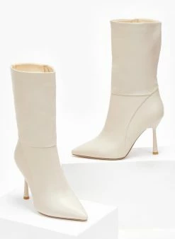 Best Pirce 🔔 The Fashion Project Μποτάκια μυτερά με φερμουάρ - Μπεζ ⌛ -Μποτάκια Κατάστημα mpotakia mutera me fermouar 108480 udhw