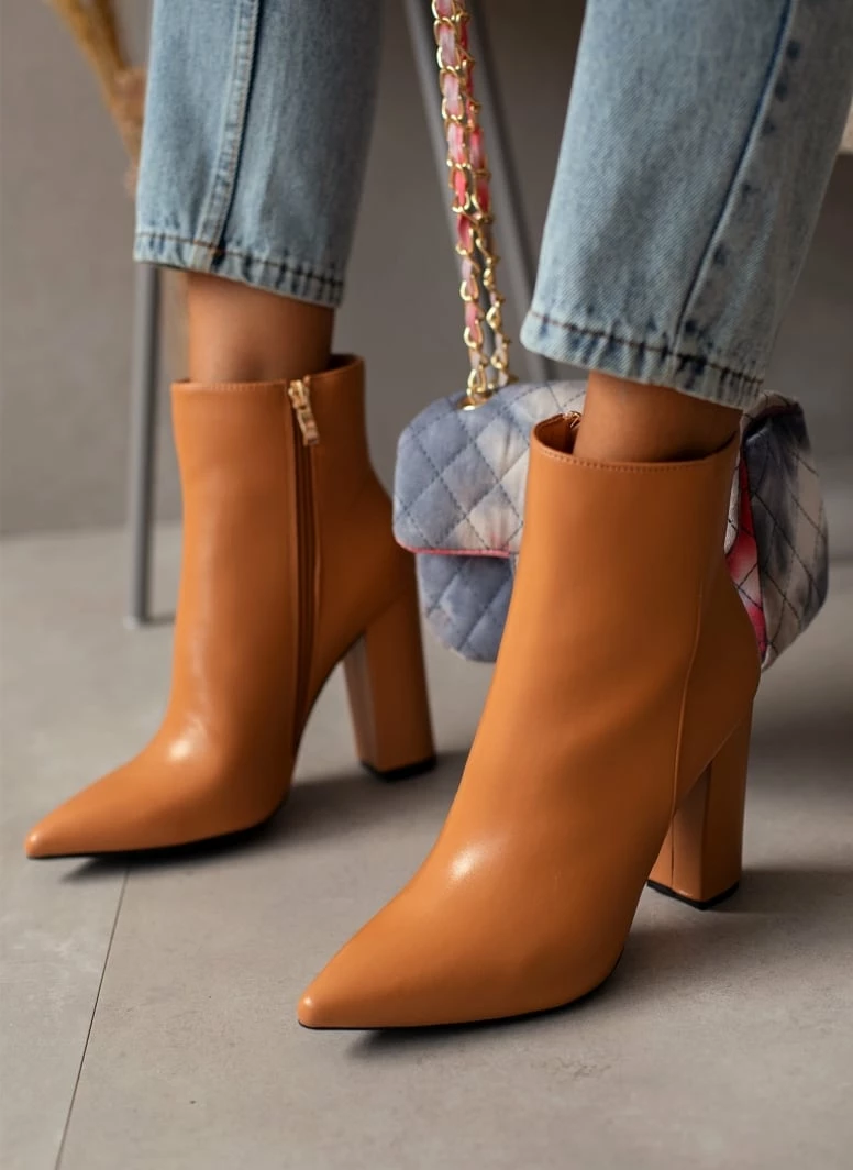 Best Pirce 🛒 The Fashion Project Μποτάκια μυτερά με κάθετη ραφή - Κάμελ 😀 3 Best Pirce 🛒 The Fashion Project Μποτάκια μυτερά με κάθετη ραφή - Κάμελ 😀