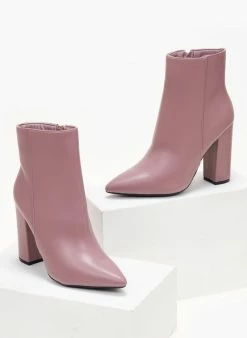 Εξοδος 👏 The Fashion Project Μποτάκια μυτερά με κάθετη ραφή - Σάπιο μήλο 😀 -Μποτάκια Κατάστημα mpotakia mutera me katheti rafi 105579 7cav