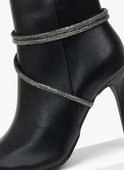 Best Pirce ❤️ The Fashion Project Μποτάκια μυτερά με σειρές Strass - Μαύρο 🌟 -Μποτάκια Κατάστημα mpotakia mutera me seires strass 108851 bcf1