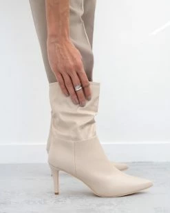 Flash Sale 😀 The Fashion Project Μποτάκια μυτερά με σούρες - Μπεζ 😉 -Μποτάκια Κατάστημα mpotakia mutera me soures 98900 5tk4