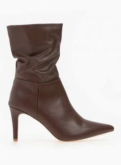 Συμφωνίες 👍 The Fashion Project Μποτάκια μυτερά με σούρες - Καφέ 🔔 -Μποτάκια Κατάστημα mpotakia mutera me soures 98901 7add