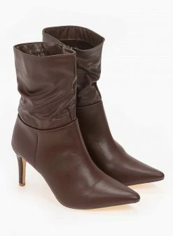 Συμφωνίες 👍 The Fashion Project Μποτάκια μυτερά με σούρες - Καφέ 🔔 -Μποτάκια Κατάστημα mpotakia mutera me soures 98901 fbyx