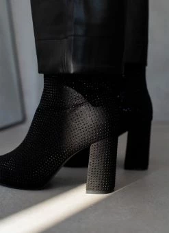 Best Pirce ⌛ The Fashion Project Μποτάκια μυτερά με Strass - Μαύρο ⭐ -Μποτάκια Κατάστημα mpotakia mutera me strass 108849 hjp7