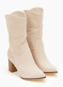 Συμφωνίες ⌛ The Fashion Project Μποτάκια Suede με ξύλινο τακούνι - Μπεζ ✨ -Μποτάκια Κατάστημα mpotakia mutera suede me ksulino takouni 107075 rdd5