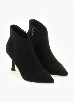 Ολοκαίνουργιο ✔️ The Fashion Project Μποτάκια αστραγάλου Suede - Μαύρο 🎁 -Μποτάκια Κατάστημα mpotakia suede astragalou 106650 f2an