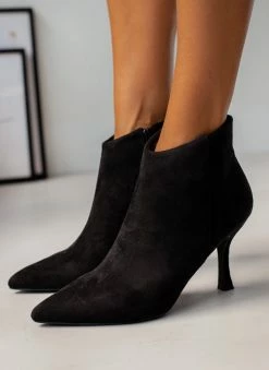 Ολοκαίνουργιο ✔️ The Fashion Project Μποτάκια αστραγάλου Suede - Μαύρο 🎁