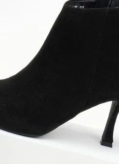 Ολοκαίνουργιο ✔️ The Fashion Project Μποτάκια αστραγάλου Suede - Μαύρο 🎁 -Μποτάκια Κατάστημα mpotakia suede astragalou 106650 y44e