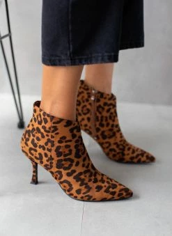 Εξοδος ✨ The Fashion Project Μποτάκια αστραγάλου Suede - Leopard 🎉