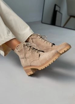 Προώθηση 🥰 The Fashion Project Αρβυλάκια με κορδόνια - Πούρο ✨ -Μποτάκια Κατάστημα mpotakia suede astragalou me takouni 107211 fzkf