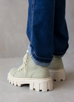 Φτηνός ⭐ The Fashion Project Αρβυλάκια Suede με Chunky σόλα - Λαδί 🧨 -Μποτάκια Κατάστημα mpotakia suede me chunky sola 106908 bflp