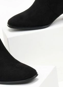 Το φθηνότερο 👍 The Fashion Project Μποτάκια Suede με ελαστική γάμπα - Μαύρο 🔥 -Μποτάκια Κατάστημα mpotakia suede me elastiki gampa 106488 1l9n