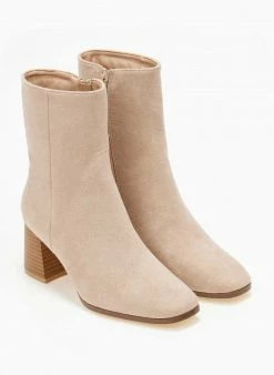 Καλύτερες κριτικές για ✔️ The Fashion Project Μποτάκια Suede με ξύλινο τακούνι - Μπεζ 🛒 -Μποτάκια Κατάστημα mpotakia suede me ksulino takouni 107955 2td0