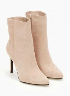 Προώθηση 🛒 The Fashion Project Μποτάκια Suede με λεπτό τακούνι - Μπεζ ❤️ -Μποτάκια Κατάστημα mpotakia suede me lepto takouni 106917 5y5k