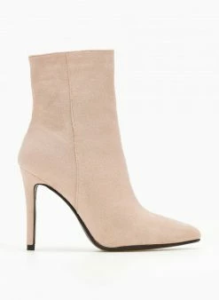 Προώθηση 🛒 The Fashion Project Μποτάκια Suede με λεπτό τακούνι - Μπεζ ❤️ -Μποτάκια Κατάστημα mpotakia suede me lepto takouni 106917 hsu9