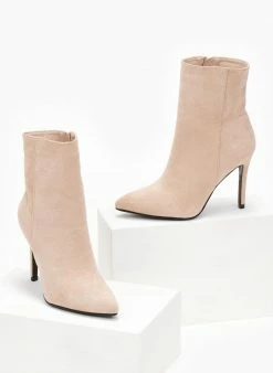 Προώθηση 🛒 The Fashion Project Μποτάκια Suede με λεπτό τακούνι - Μπεζ ❤️ -Μποτάκια Κατάστημα mpotakia suede me lepto takouni 106917 rdkc