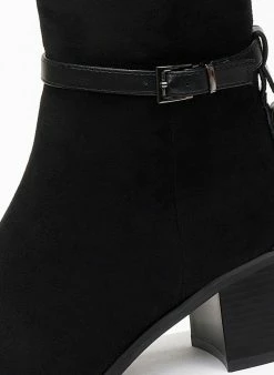 Φτηνός 🎉 The Fashion Project Μποτάκια Suede με λεπτό ζωνάκι - Μαύρο 🧨 -Μποτάκια Κατάστημα mpotakia suede me lepto zwnaki 107061 vf5z