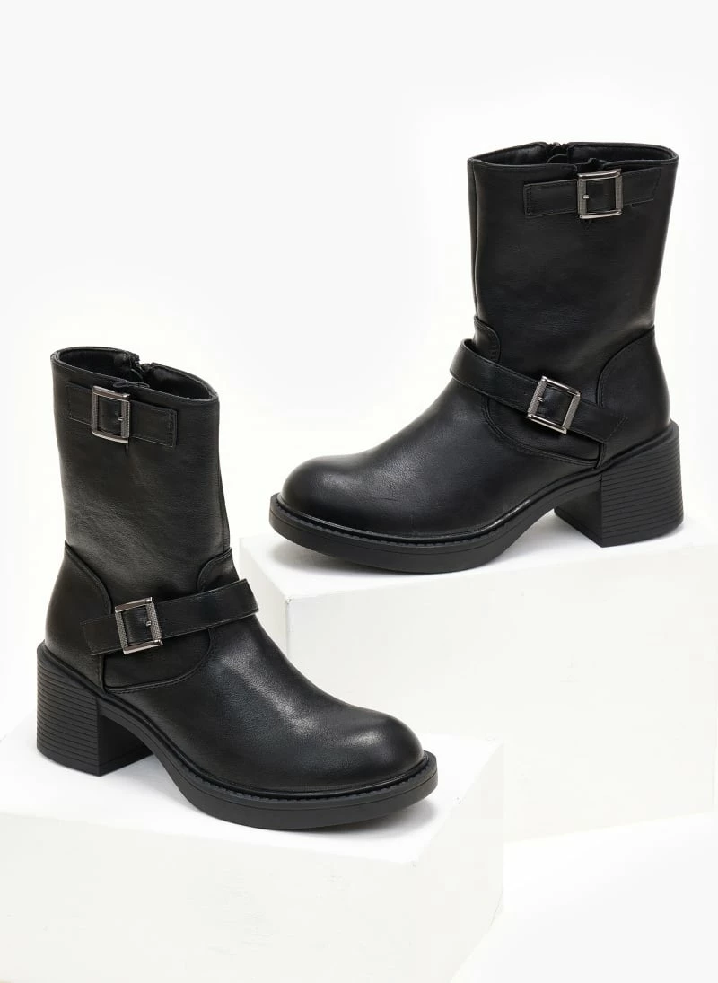 Εξοδος 😍 The Fashion Project Μποτάκια Biker με μεταλλικές αγκράφες - Μαύρο ✔️ 6 Εξοδος 😍 The Fashion Project Μποτάκια Biker με μεταλλικές αγκράφες - Μαύρο ✔️ - Image 4