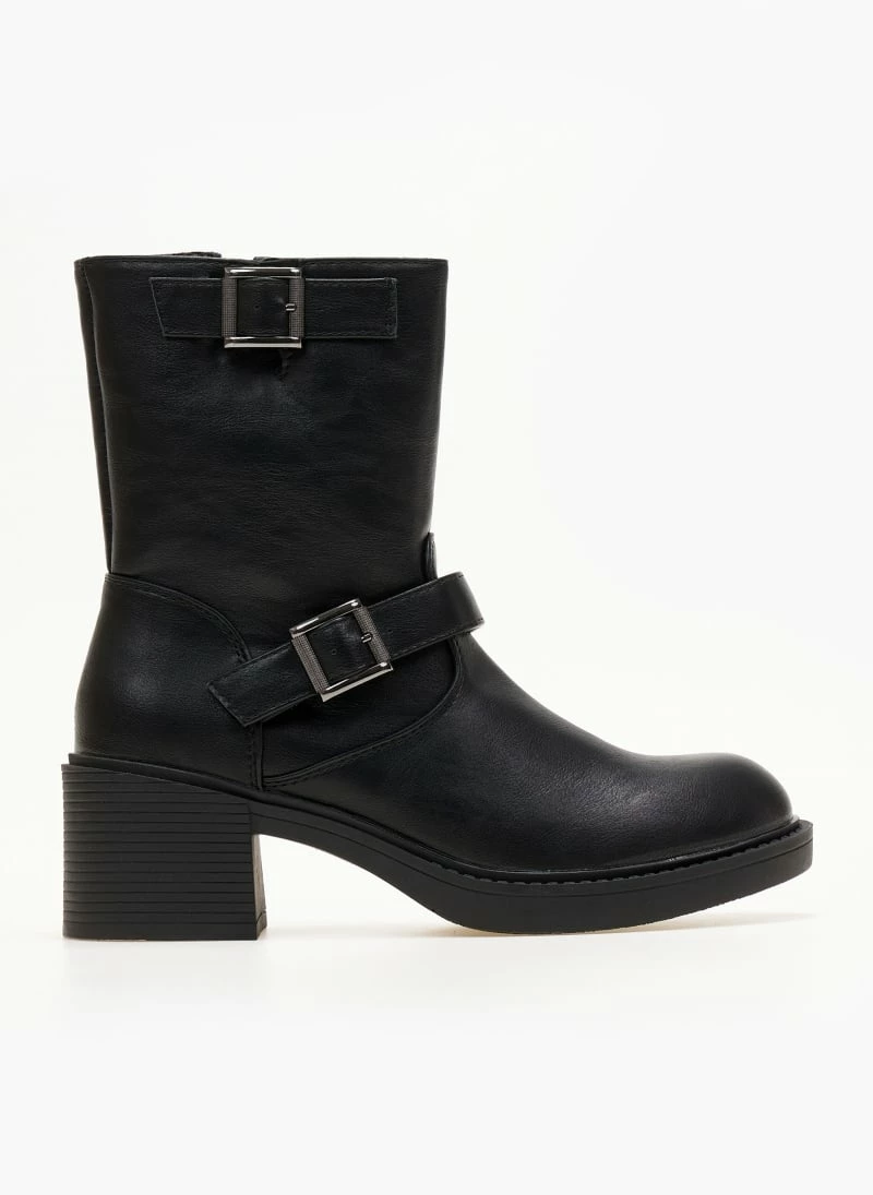 Εξοδος 😍 The Fashion Project Μποτάκια Biker με μεταλλικές αγκράφες - Μαύρο ✔️ 3 Εξοδος 😍 The Fashion Project Μποτάκια Biker με μεταλλικές αγκράφες - Μαύρο ✔️