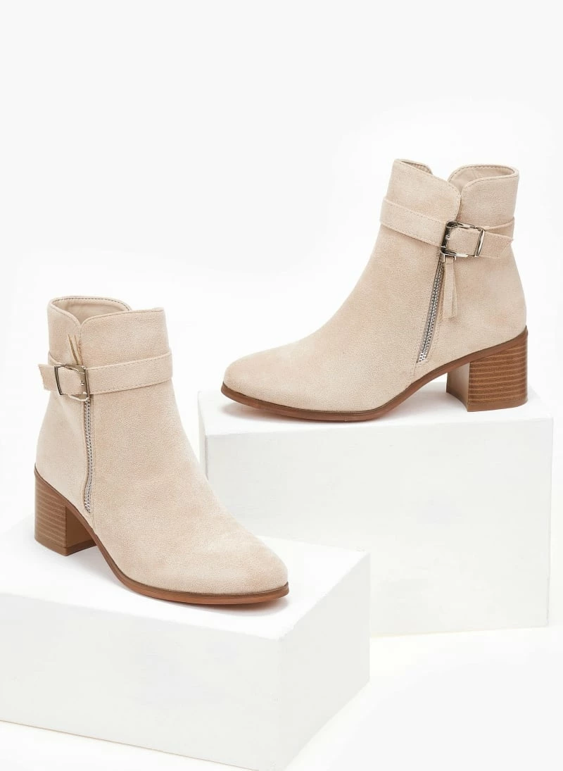 Best Pirce ✨ The Fashion Project Μποτάκια Suede με μεταλλικό φερμουάρ - Μπεζ ⌛ 5 Best Pirce ✨ The Fashion Project Μποτάκια Suede με μεταλλικό φερμουάρ - Μπεζ ⌛ - Image 3