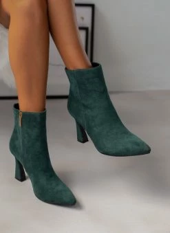 Το φθηνότερο 🎉 The Fashion Project Μποτάκια Suede με τακούνι καμπάνα - Κυπαρισσί 😀 -Μποτάκια Κατάστημα mpotakia suede me takouni kampana 107166 df0i