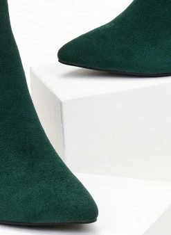 Το φθηνότερο 🎉 The Fashion Project Μποτάκια Suede με τακούνι καμπάνα - Κυπαρισσί 😀 -Μποτάκια Κατάστημα mpotakia suede me takouni kampana 107166 ejvl