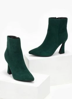 Το φθηνότερο 🎉 The Fashion Project Μποτάκια Suede με τακούνι καμπάνα - Κυπαρισσί 😀 -Μποτάκια Κατάστημα mpotakia suede me takouni kampana 107166 kyxs