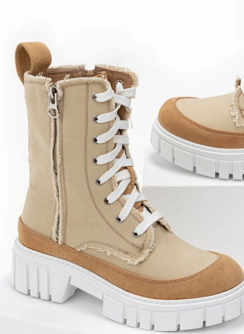 Τοπ 10 🔔 The Fashion Project Αρβυλάκια τζιν με ξέφτια στις ραφές - Μπεζ 🔔 4 Τοπ 10 🔔 The Fashion Project Αρβυλάκια τζιν με ξέφτια στις ραφές - Μπεζ 🔔 - Image 2