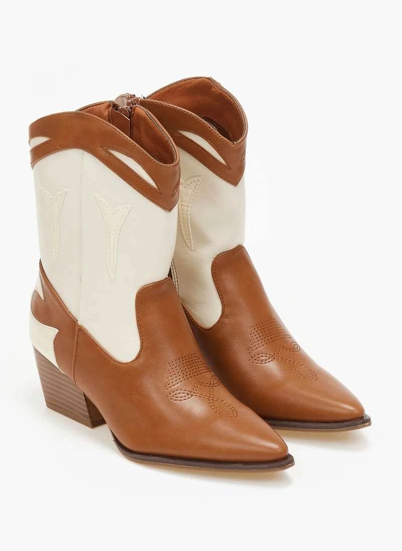 ΧΟΝΔΡΙΚΟ ΕΜΠΟΡΙΟ 🛒 The Fashion Project Μποτάκια Cowboy με διχρωμία - Μπεζ 🤩 10 ΧΟΝΔΡΙΚΟ ΕΜΠΟΡΙΟ 🛒 The Fashion Project Μποτάκια Cowboy με διχρωμία - Μπεζ 🤩 - Image 8