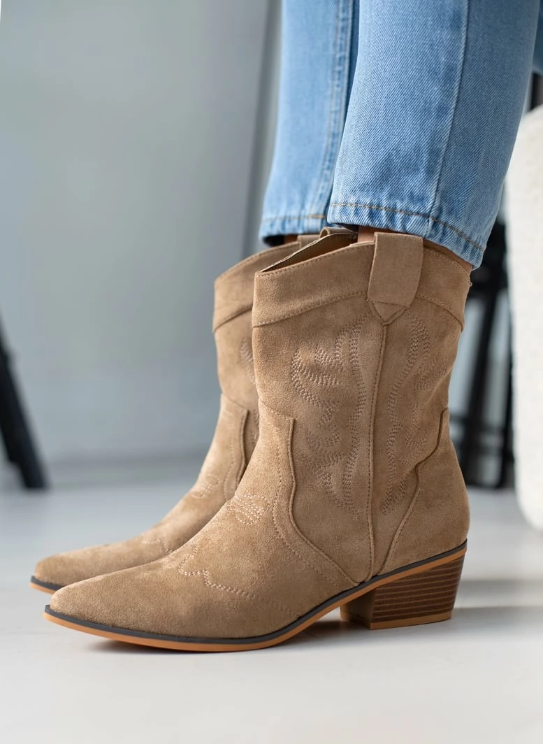 Φτηνός 🎉 The Fashion Project Μποτάκια Cowboy με σχέδιο στο πλάι - Πούρο 🥰 3 Φτηνός 🎉 The Fashion Project Μποτάκια Cowboy με σχέδιο στο πλάι - Πούρο 🥰