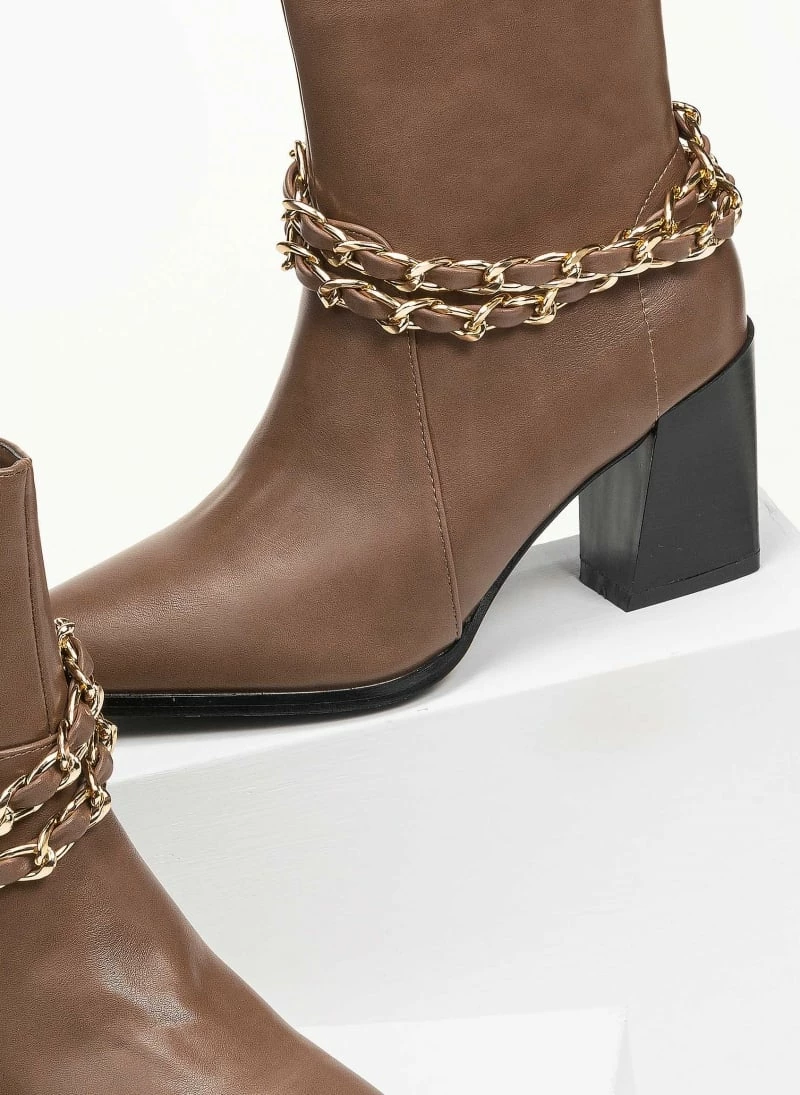 Καλύτερη πώληση ⌛ The Fashion Project Μποτάκια με αλυσίδες στα λουράκια - Πούρο 🌟 4 Καλύτερη πώληση ⌛ The Fashion Project Μποτάκια με αλυσίδες στα λουράκια - Πούρο 🌟 - Image 2