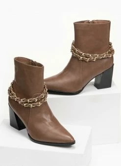 Καλύτερη πώληση ⌛ The Fashion Project Μποτάκια με αλυσίδες στα λουράκια - Πούρο 🌟