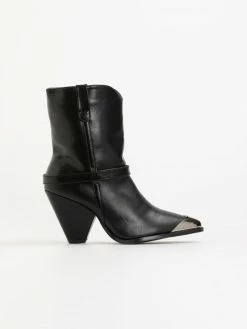 Κουπόνι 🎁 The Fashion Project Μποτάκια Cowboy με μεταλλική λεπτομέρεια - Μαύρο 👏