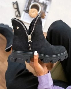 Καλύτερη πώληση 🔥 The Fashion Project Μποτάκια αστραγάλου με έντονα φερμουάρ - Μαύρο 🧨 9 Καλύτερη πώληση 🔥 The Fashion Project Μποτάκια αστραγάλου με έντονα φερμουάρ - Μαύρο 🧨 -Μποτάκια Κατάστημα suede ankle mpotakia me entona fermouar 95796 junb