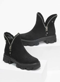 Καλύτερη πώληση 🔥 The Fashion Project Μποτάκια αστραγάλου με έντονα φερμουάρ - Μαύρο 🧨 13 Καλύτερη πώληση 🔥 The Fashion Project Μποτάκια αστραγάλου με έντονα φερμουάρ - Μαύρο 🧨 -Μποτάκια Κατάστημα suede ankle mpotakia me entona fermouar 95796 z8a3