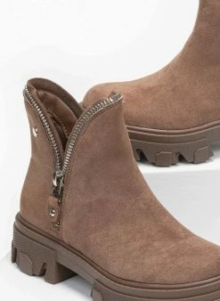 Προϋπολογισμός 🔥 The Fashion Project Μποτάκια αστραγάλου με έντονα φερμουάρ - Πούρο 🤩 -Μποτάκια Κατάστημα suede ankle mpotakia me entona fermouar 95797 nleh