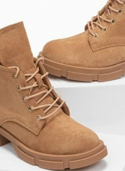 Best Pirce 🔥 The Fashion Project Αρβυλάκια Suede με άνισο τελείωμα - Κάμελ 🔥 -Μποτάκια Κατάστημα suede mpotakia astragalou me aniso teleiwma 95714 3tn6