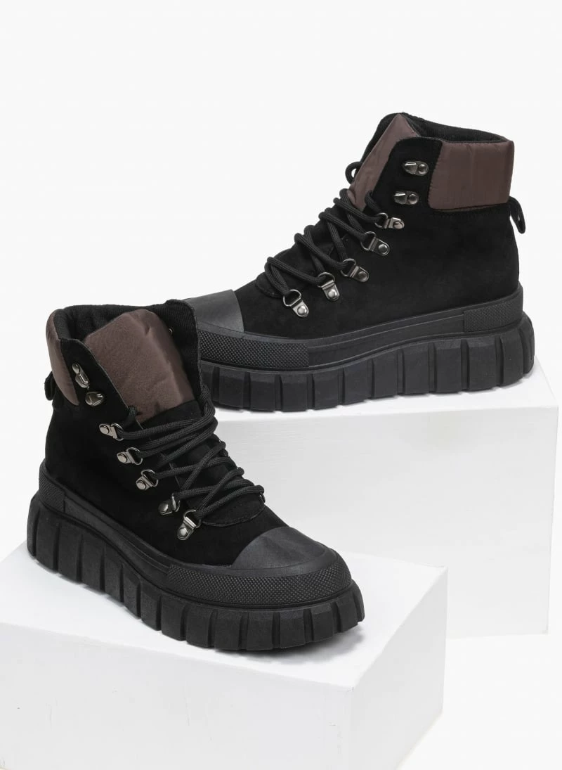 Flash Sale 👍 The Fashion Project Μποτάκια Suede ορειβατικού τύπου - Μαύρο ⭐ 4 Flash Sale 👍 The Fashion Project Μποτάκια Suede ορειβατικού τύπου - Μαύρο ⭐ - Image 2