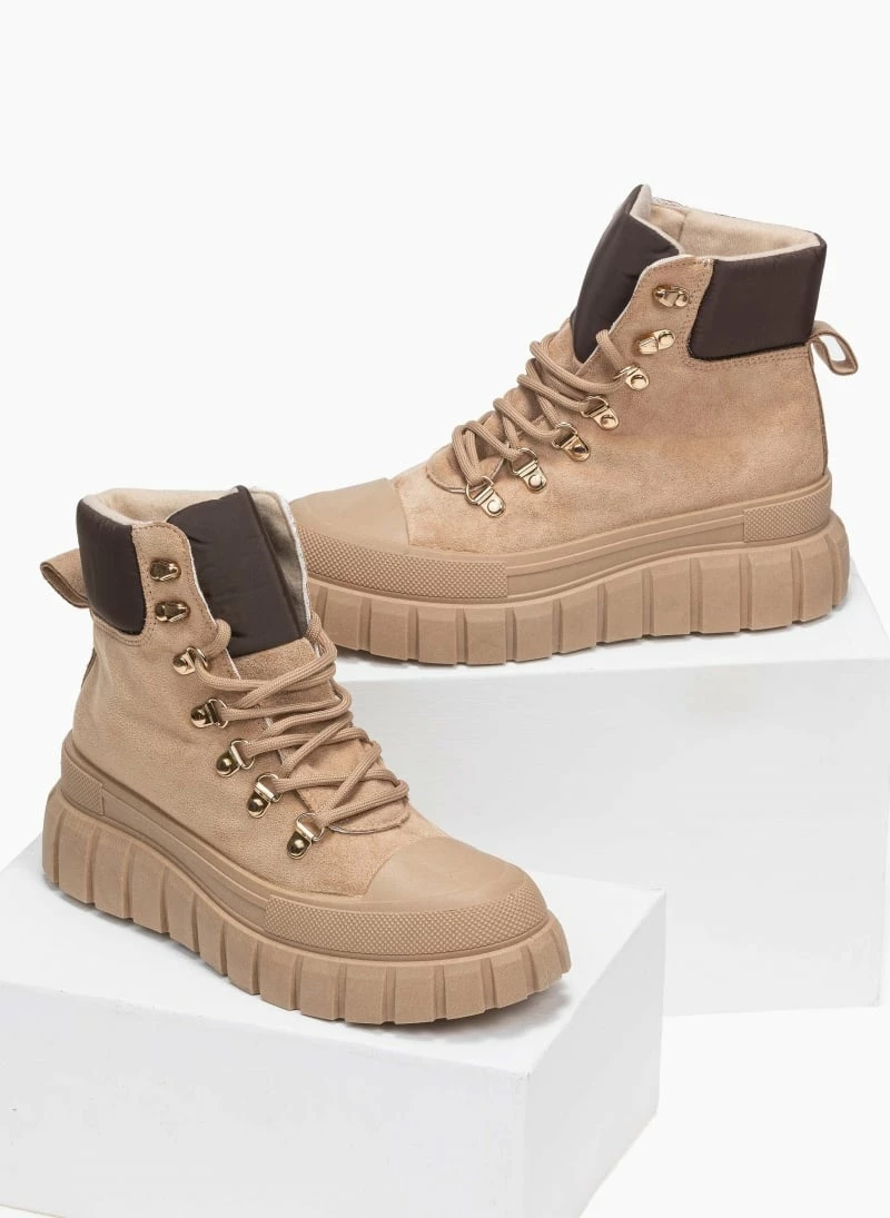 Φτηνός ⌛ The Fashion Project Μποτάκια Suede ορειβατικού τύπου - Πούρο 😍 3 Φτηνός ⌛ The Fashion Project Μποτάκια Suede ορειβατικού τύπου - Πούρο 😍