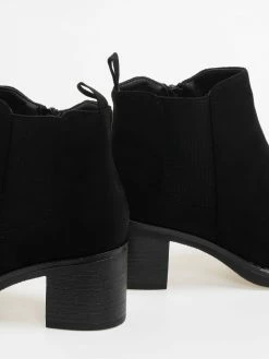 Καλύτερη πώληση 🎉 The Fashion Project Μποτάκια αστραγάλου Suede - Μαύρο ⭐ -Μποτάκια Κατάστημα suede mpotinia astragalou me tetragwno takouni 83500 cdp4